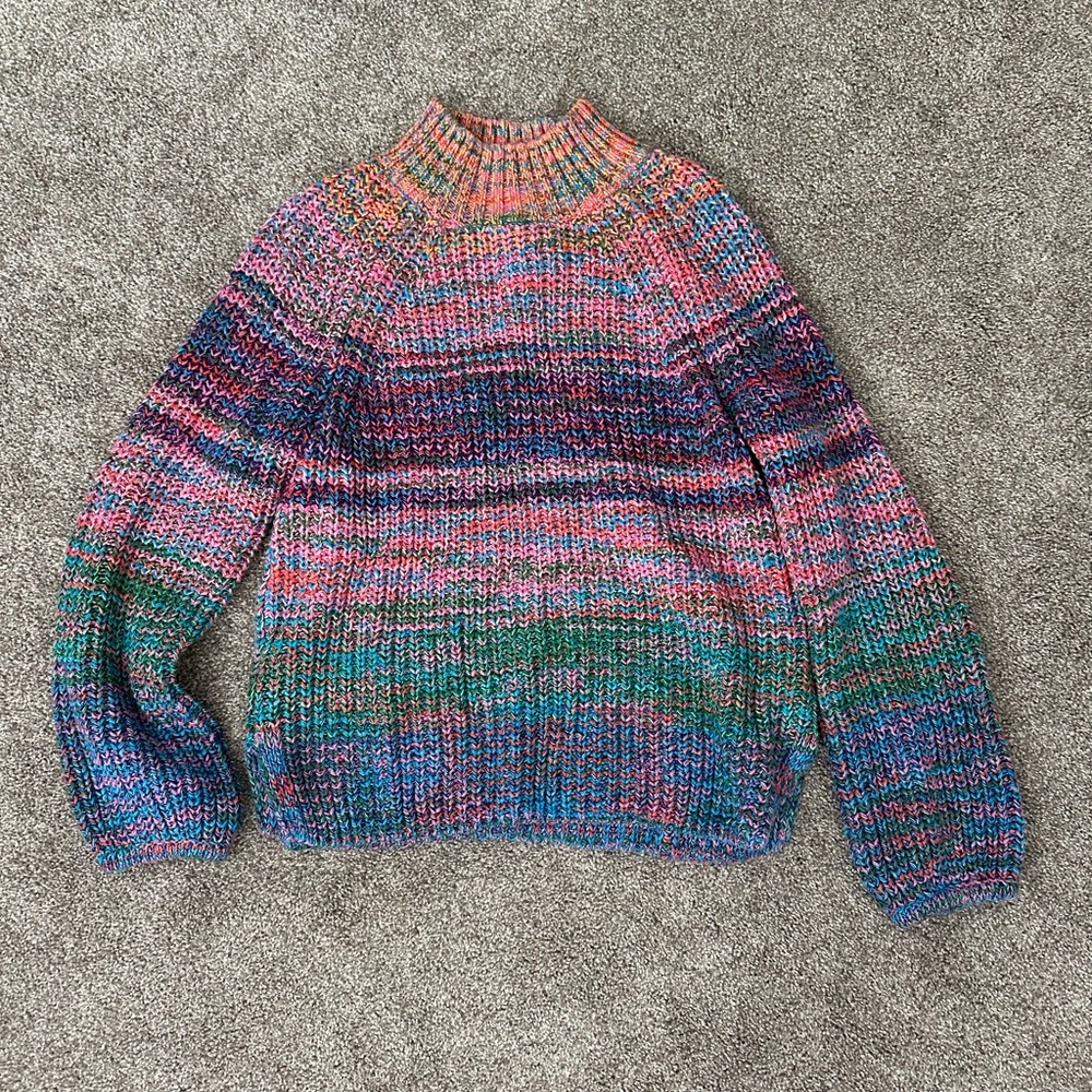 Vintage GAP Rainbow Knit Turtleneck Sweater - Picture 5 of 12